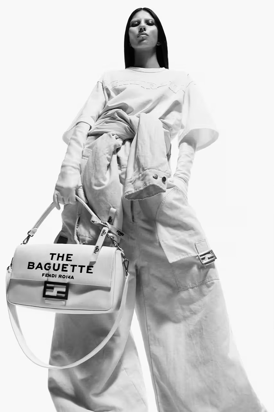 Baguette Bag with Bow Detail