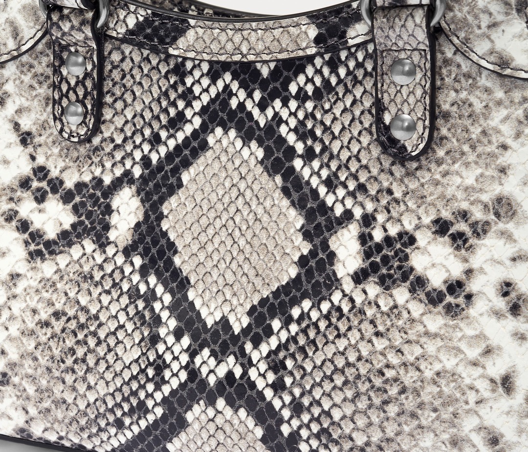 Close-up of python embossing