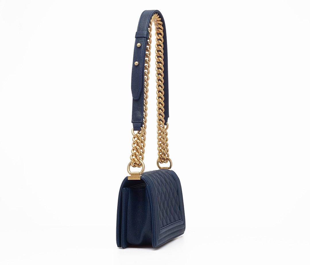 Boy Chanel Navy Blue Bag Back View