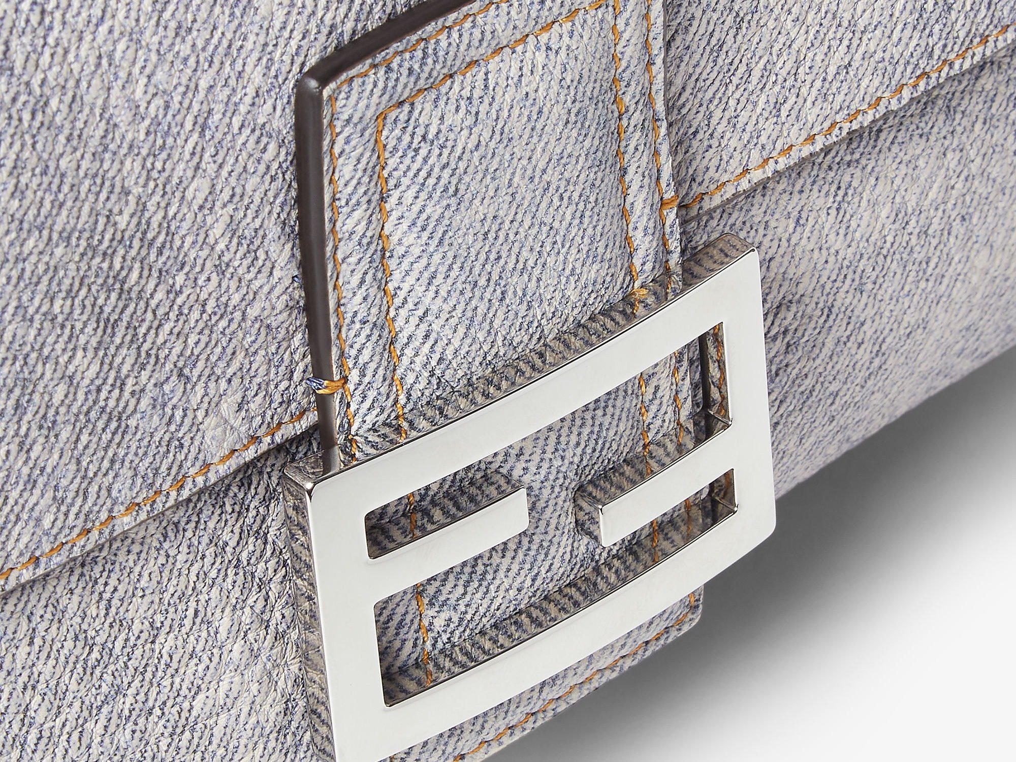 FENDI gray Roman calf leather bags